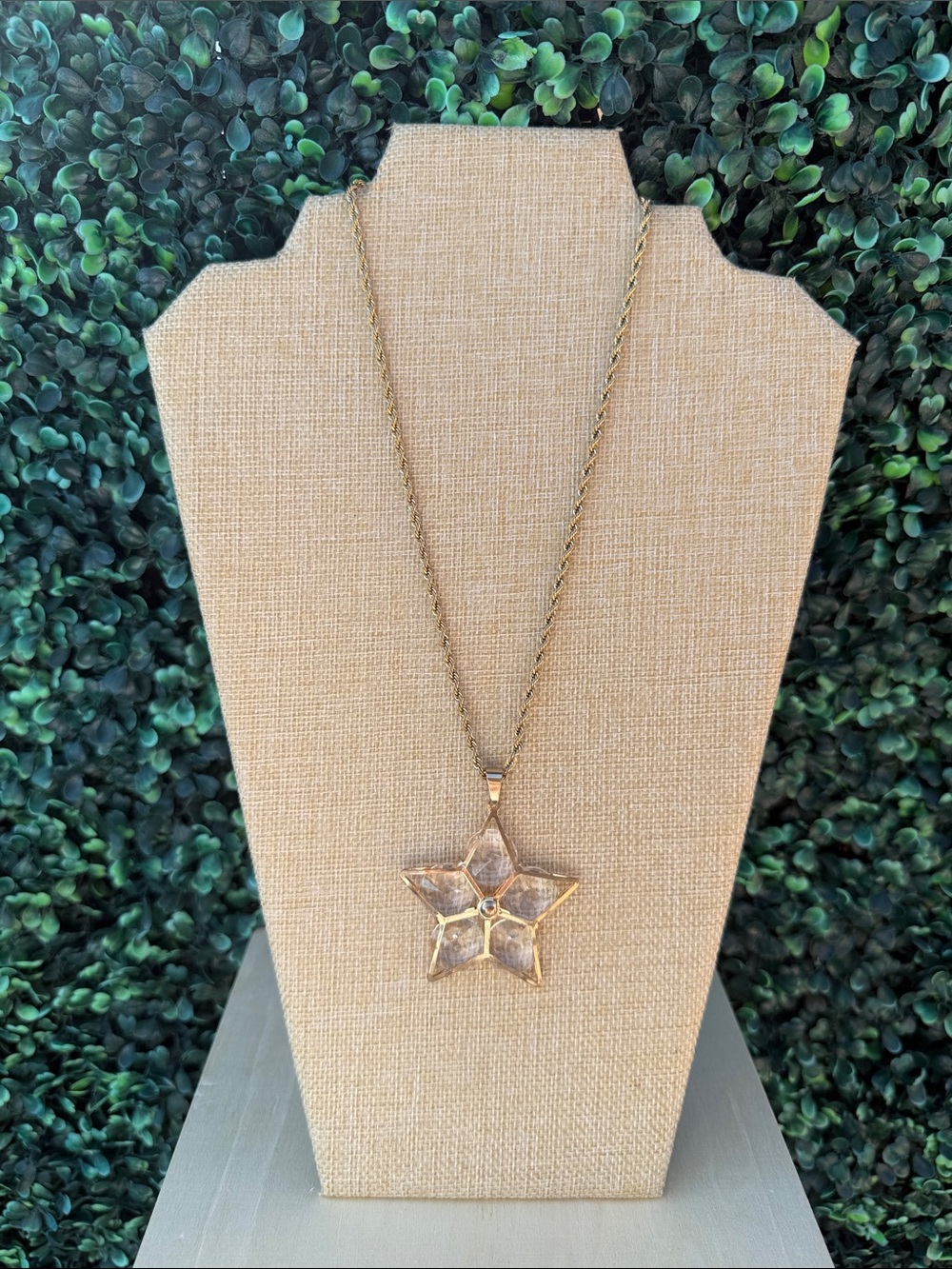 Gold Crystal Star Pendant Necklace - Elegant Women's Jewelry